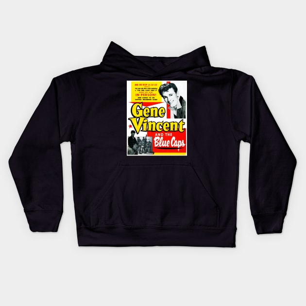 Gene Vincent Concert Poster Kids Hoodie by Scum & Villainy